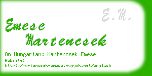 emese martencsek business card